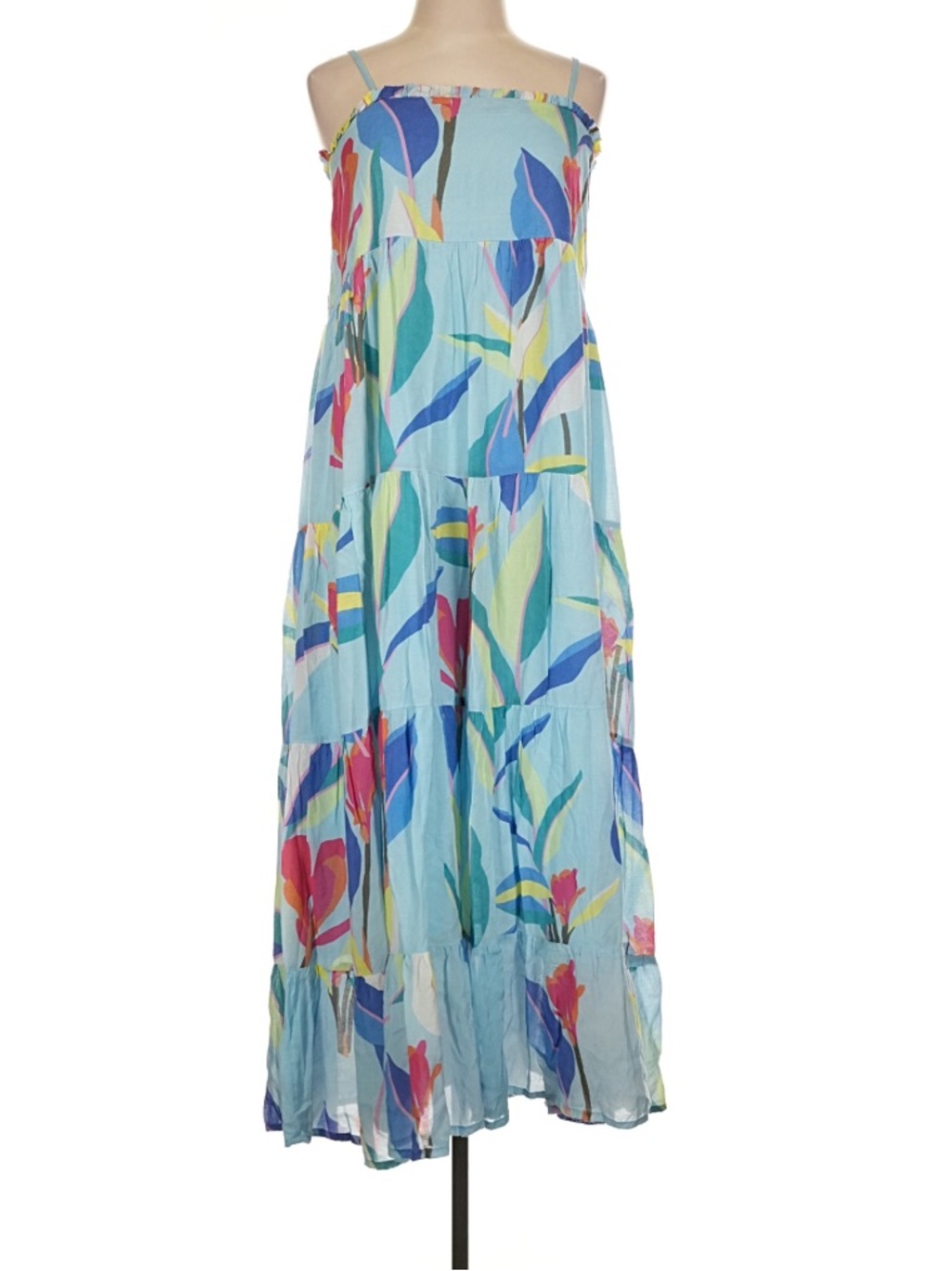 OLIPHANT Trovata Smocked Back Cotton Silk Maxi Dress Size Large - Picture 2 of 8